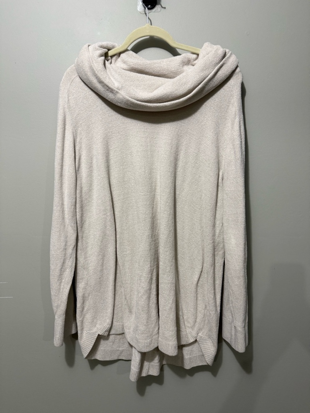 Barefoot Dreams CozyChic Ultra Lite Coastal Cowl Neck Tunic Cream 1X minimalist